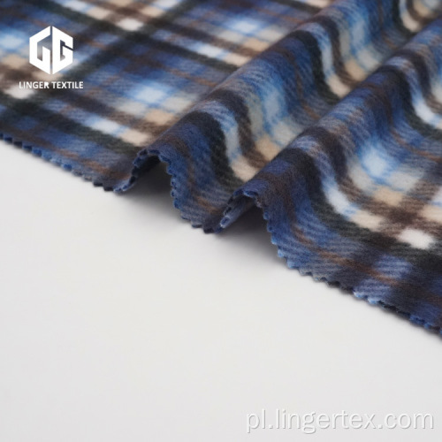 Print Check Design Brushed Velvet Fabric